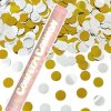 PartyDeco Vystreľovacie konfety zlaté a strieborné bodky 60 cm