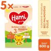 5x HAMI 3 Mlieko batoľacie s príchuťou vanilky 600 g