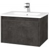 Dreja Kúpeľňová skrinka BONO SZZ 60 (umývadlo Euphoria) - D16 Tmavý betón / Úchytka T34 - nerez / D16 Tmavý betón