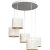 Luminex | Luster na lanku LOFT SHADE 5xE27/60W/230V biela/zlatá | LU5269