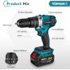 OneVan Yofidra 480Nm 13mm bezuhlíkový elektrický vŕtací skrutkovač, vrtačka vhodná pre batériu MAKITA 18V Batéria: Bez batérie