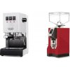 Gaggia New Classic E24, white + Eureka Mignon Specialita, CR ferrari red