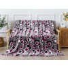 XPOSE® Mikroplyšová deka HEDVIKA - sivá/slivková 200x220 cm, Mikroplyš