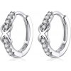 For Silver Strieborné kruhové náušnice s motívom nekonečna a zirkónmi - Striebro 925