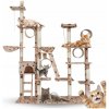 ŠKRABADLO PRE MAČKY XXL VEĽKÉ 255cm VEŽA HÚPACIA SIEŤ RÚRA DOMČEK BÉŽOVÉ S LABKAMI