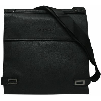 Fashionhunters Black men's eco-leather messenger bag čierna