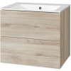 Mereo Aira, kúpeľňová skrinka s keramickým umývadlom 61 cm, dub Kronberg