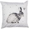 Obliečka Na Vankúš Biela Sivá Králik 45 x 45 cm. C&E