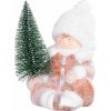Postavička MagicHome Vianoce, Chlapček so stromčekom, terakota, 14,5x13x17 cm