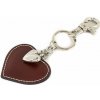 Mondo Italia Kožená kľúčenka srdce hnedá Made in Italy Hnedá