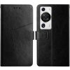 Peňaženkové kožené puzdro Y-SHAPED na Huawei P60 Pro - Čierna