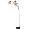 Loftová stojaca lampa Lumina 417000313 Trio do obývačky, gule čierna/jantárová