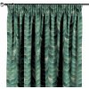 Dekoria Záves na riasiacej páske, smaragdovo - zelený vzor na plátne, Abigail, 143-16