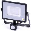 V-TAC LED reflektor so senzorom SMD 30W 2400lm SAMSUNG CHIP Slim čierny, VT-30-S - 5 ROČNÁ ZÁRUKA! Farba svetla: teplá (3000K)