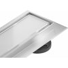 Mexen Flat nerezový sprchový žľab 90 cm vzor biele sklo, 1027090-15