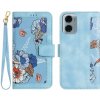 Knižkové puzdro Motorola Moto G05 / E15 Floral - svetlá modrá farba