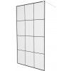 MEXEN/S - KIOTO Sprchová zástena WALK-IN 100 x 200, transparent/čierny vzor 8 mm, biela 800-100-101-20-77