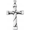 Prívesok prepletaný kríž 6,4 cm z chirurgickej ocele S11306080