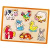 Detské drevené puzzle s úchytmi Viga Farma multicolor