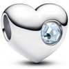 Prívesok PANDORA Srdce na gravírovanie s modrým krištáľom 794161C03