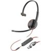 Poly náhlavní souprava Blackwire 3215, 3,5 mm jack + USB-C/A adaptér, mono 8X227AA