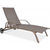 MAJORKA Hliníkové záhradné ležadlo Taupe