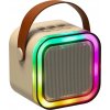 KIK KX3379 Karaoke Bluetooth reproduktor 6 W bezdrôtový mikrofón béžový