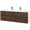 Dreja Umývadlová skrinka ASTON SZZ 120 - N01 Biela lesk / Úchytka T06 / D25 Teak