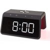 Nedis | Nedis WCACQ30BK - Budík s LCD displejom a bezdrôtovou nabíjačkou 15W/230V čierna | NE0547