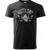 Sablio Tričko s potlačou Mačací rebel - čierne 4XL