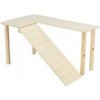 Platforma s rampou pro myšky, křečky 47 x 25 x 30 cm, dřevo 1 ks