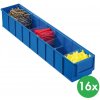Allit Plastový regálový box ShelfBox typ C - 91 x 500 x 81 mm, 16 ks, modrý