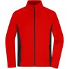 James & Nicholson Bunda JN 1860, fleecová, pánská COT02186087613-red/black 3XL Červená/černá