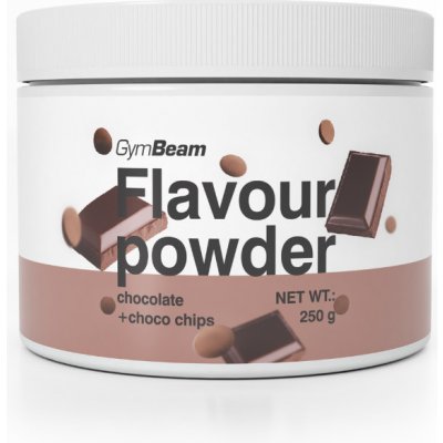 Flavour powder - GymBeam, príchuť čokoláda a čokoládové kúsky, 250g