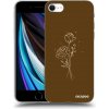 Picasee silikónový čierny obal pre Apple iPhone SE 2020 - Brown flowers