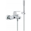 Vaňová a sprchová batéria Grohe Eurosmart strieborná, jednopáková