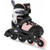 Spokey TRIXIE Detské kolieskové korčule, čierno-ružové - EU 35-38