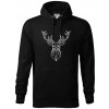 Geometria - Veľký jeleň - Mikina pánska Cape s kapucňou - S ( Čierna )