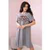 Gray dress with leopard print šedá One size Kesi Włoski 5907302526489