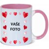 HRNČEK S FOTKOU FAREBNÝ RÁMIK SRDCE 5 350 ML FOTOPOŠTA Farba: RUŽOVÝ