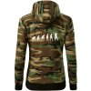 Evolúcia baseball pálkar náprah + loptička - Mikina dámska trendy zipper s kapucňou - M ( Hnedý maskáč )