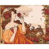 Diamondi REPRODUKCE ŽENA A RŮŽE ALFONS MUCHA 40 x 50 cm vypnuté plátno na rám 607051B