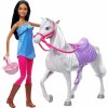 Barbie na vychádzke s koňom