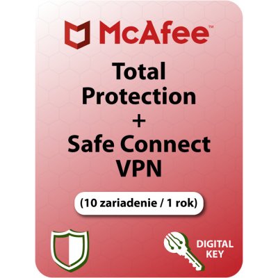 McAfee Total Protection + Safe Connect VPN 10 lic. 12 mes.
