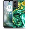 Picasee silikónový čierny obal pre Motorola Moto E14 - Green Gold