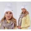Fashionweek Dámska zimná čiapka s brmbolcom ZIZI-V12 Biela