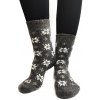 Vlnené termo dámske ponožky v sivej farbe s bielými vločkami, VYBRAŤ VEĽKOSŤ BIELIZNE 35 - 38