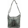 ZOE dámska crossbody koženková kabelka Tmavosivá
