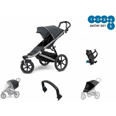 Thule Urban Glide 2 Dark Shadow 2021 + pláštěnka + madlo + ochranná síť + držák na pití