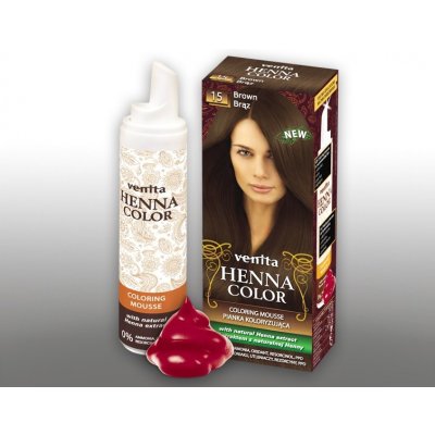 Venita Henna Color hair Color ing mousse - farbiaca pena na vlasy 15 -Brown